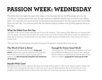 PASSION WEEK: WEDNESDAY